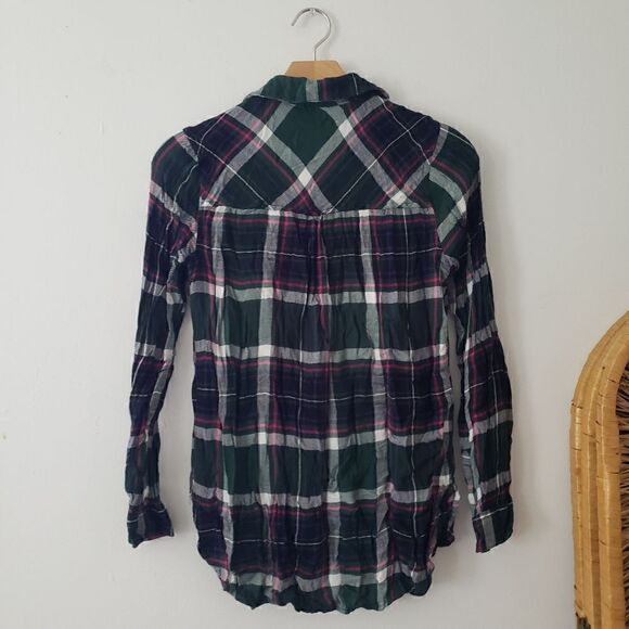 Old Navy The Classic Shirt Plaid Flannel Button Down S - Picture 5 of 8